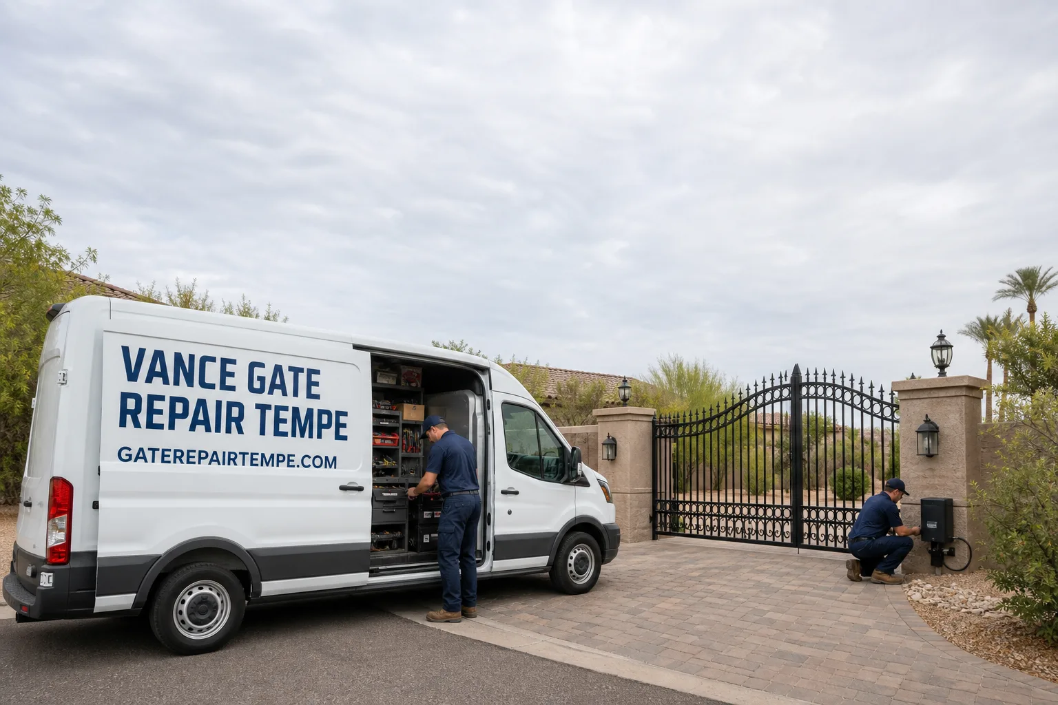 Vance Gate Repair Tempe gate repair service vehicle and crew in Tempe, AZ